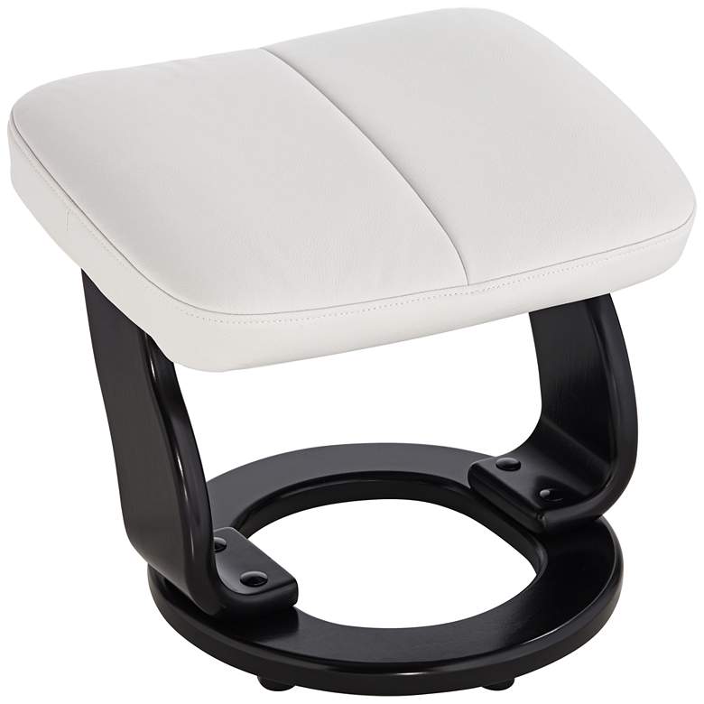 Image 5 Lucy White Faux Leather Swivel Recliner and Ottoman more views