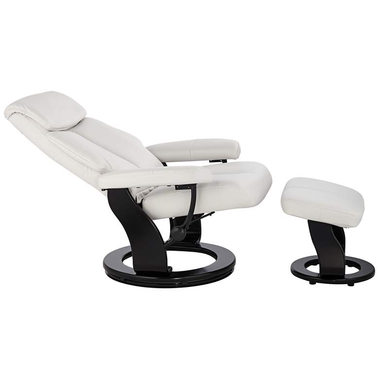 Image 7 Lucy White Faux Leather Swivel Recliner and Ottoman more views