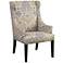 Lucy Yellow and Gray Wingback Curved Arms Accent Chair
