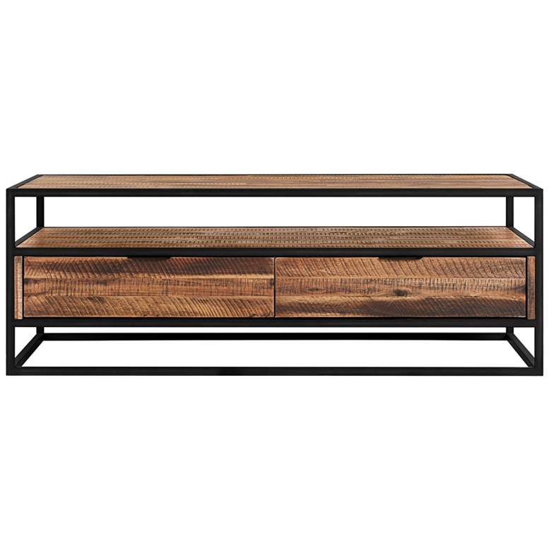 Image 1 Ludgate Rectangle Coffee Table in Acacia Wood and Black Metal