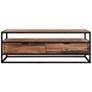 Ludgate Rectangle Coffee Table in Acacia Wood and Black Metal