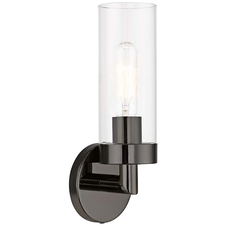 Image 2 Ludlow 1 Light Black Chrome ADA Single Sconce