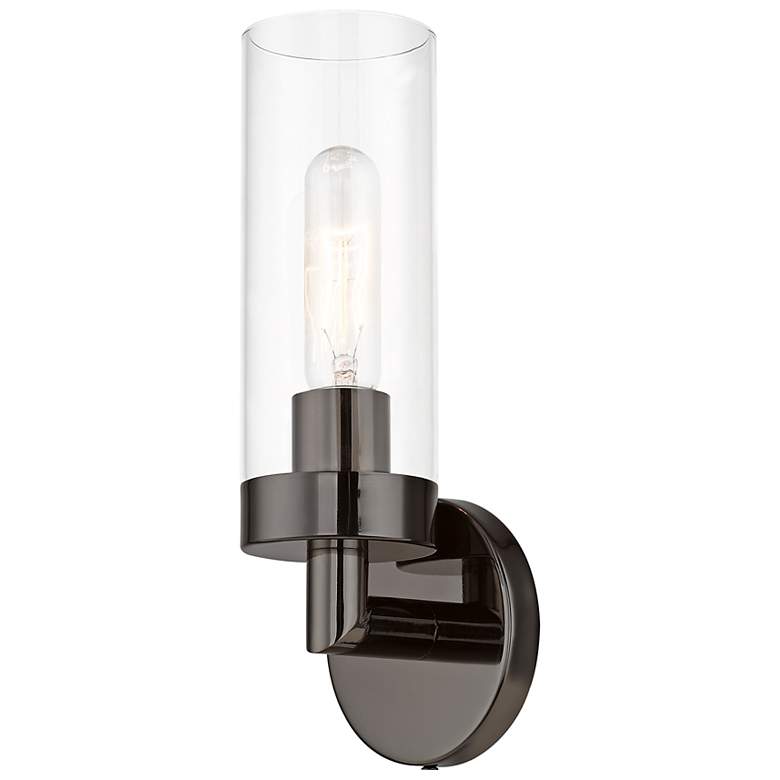 Image 7 Ludlow 1 Light Black Chrome ADA Single Sconce more views