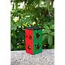 Ludlow 10 3/4" High Red Green Solar Powered Portable Holiday Lantern
