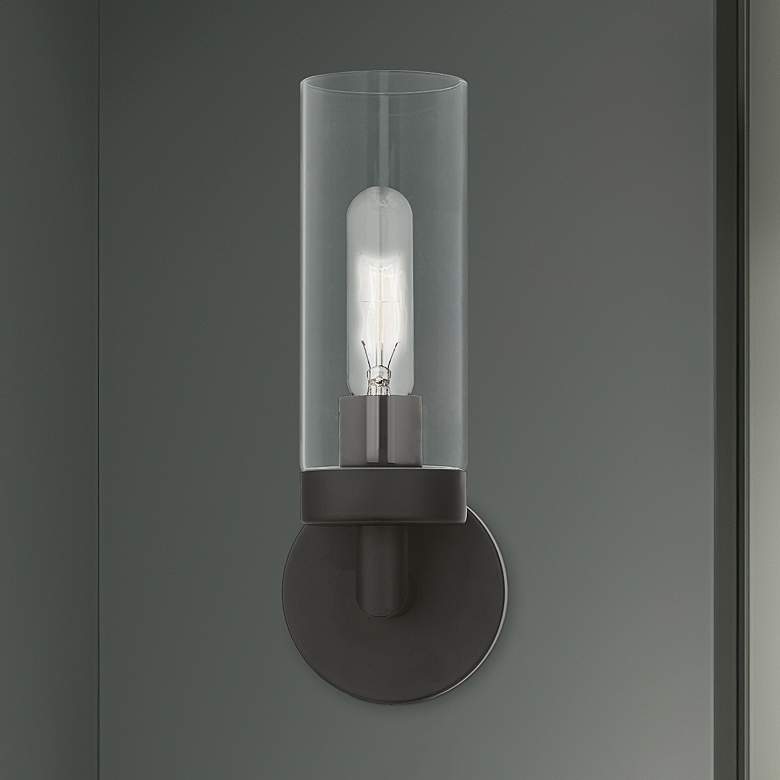 Image 1 Ludlow 11 3/4" High Black ADA Wall Sconce