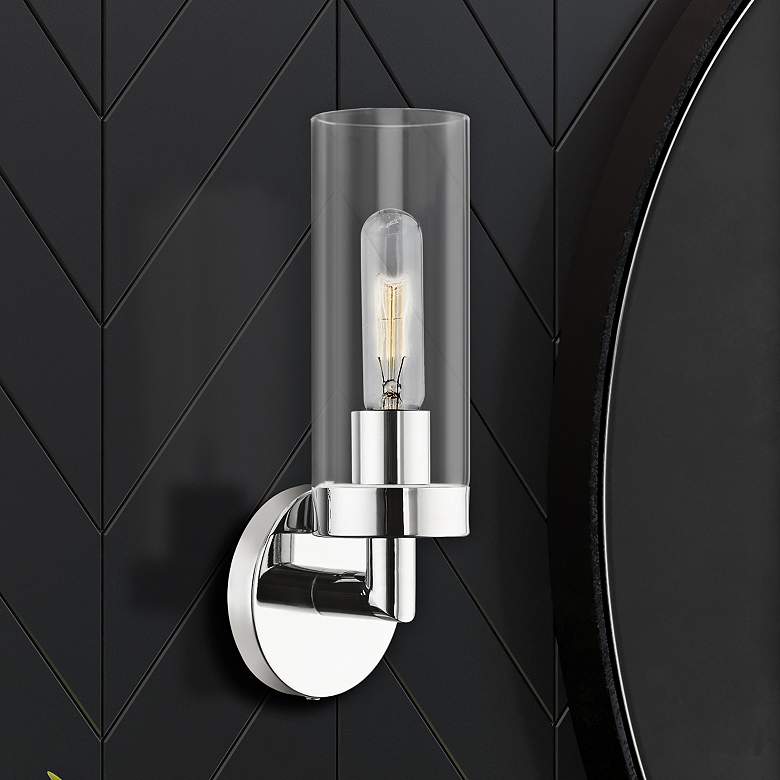Image 2 Ludlow 11 3/4" High Polished Chrome Wall Sconce