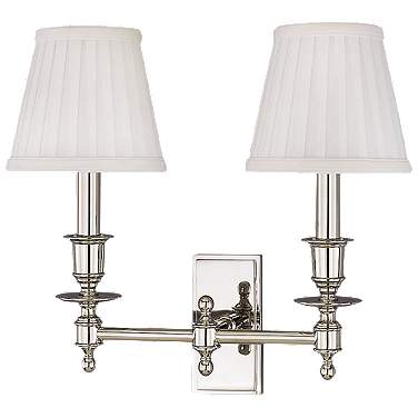 Ludlow 13" High Polished Nickel 2-Light Wall Sconce