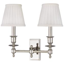 Ludlow 13" High Polished Nickel 2-Light Wall Sconce