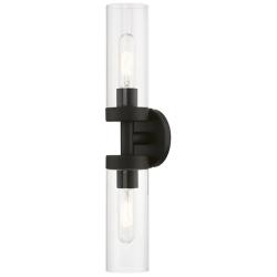 Ludlow 19 1/4" High Black 2-Light Wall Sconce