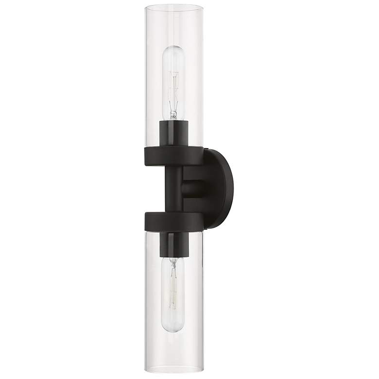 Image 4 Ludlow 19 1/4" High Black 2-Light Wall Sconce more views