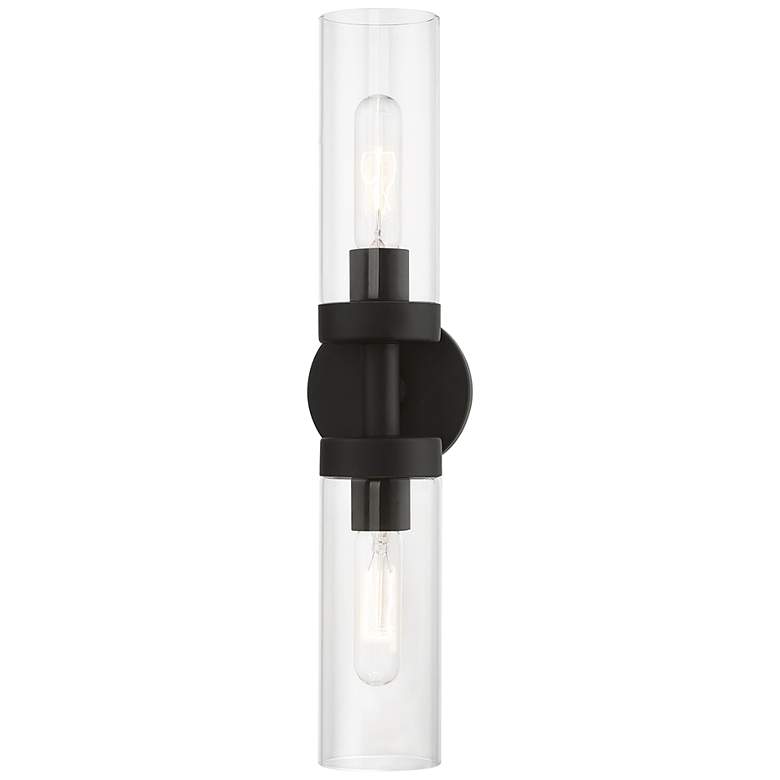 Image 5 Ludlow 19 1/4" High Black 2-Light Wall Sconce more views