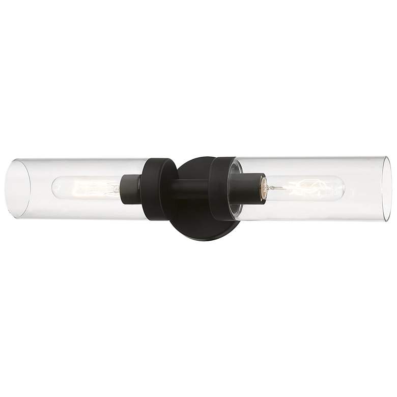 Image 7 Ludlow 19 1/4" High Black 2-Light Wall Sconce more views