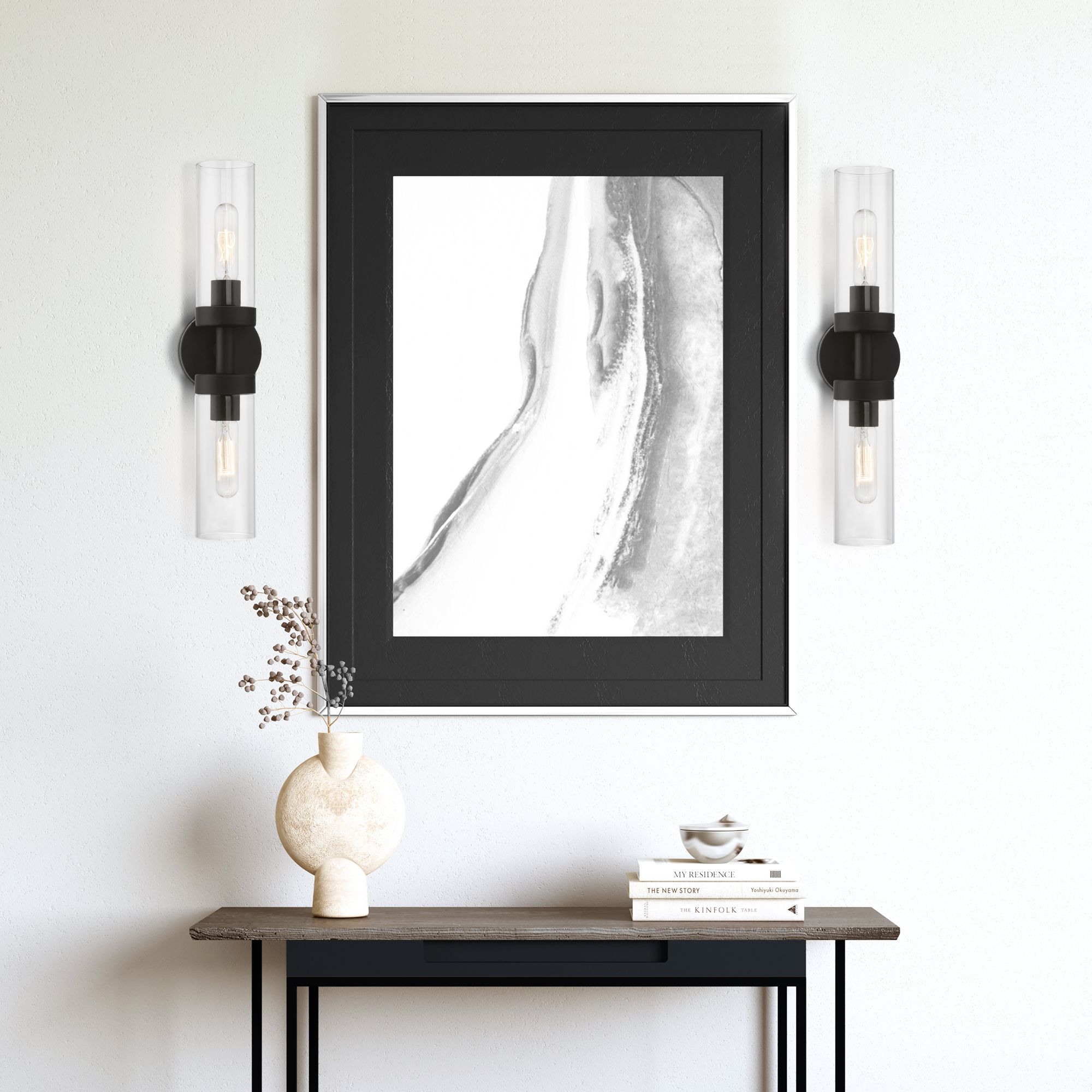 Ludlow 19 1/4" High Black 2-Light Wall Sconce