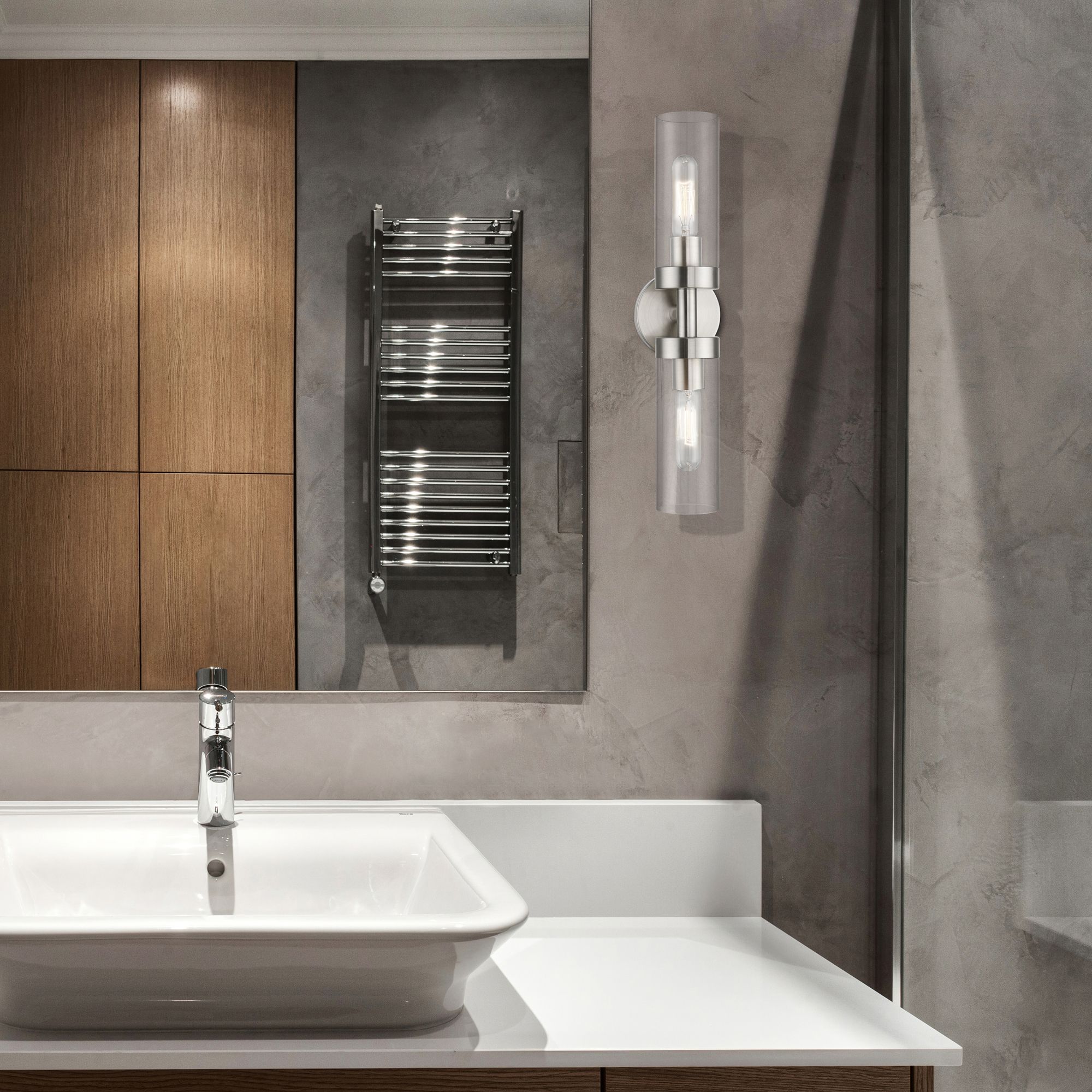 Ludlow 19 1/4" High Brushed Nickel 2-Light Wall Sconce