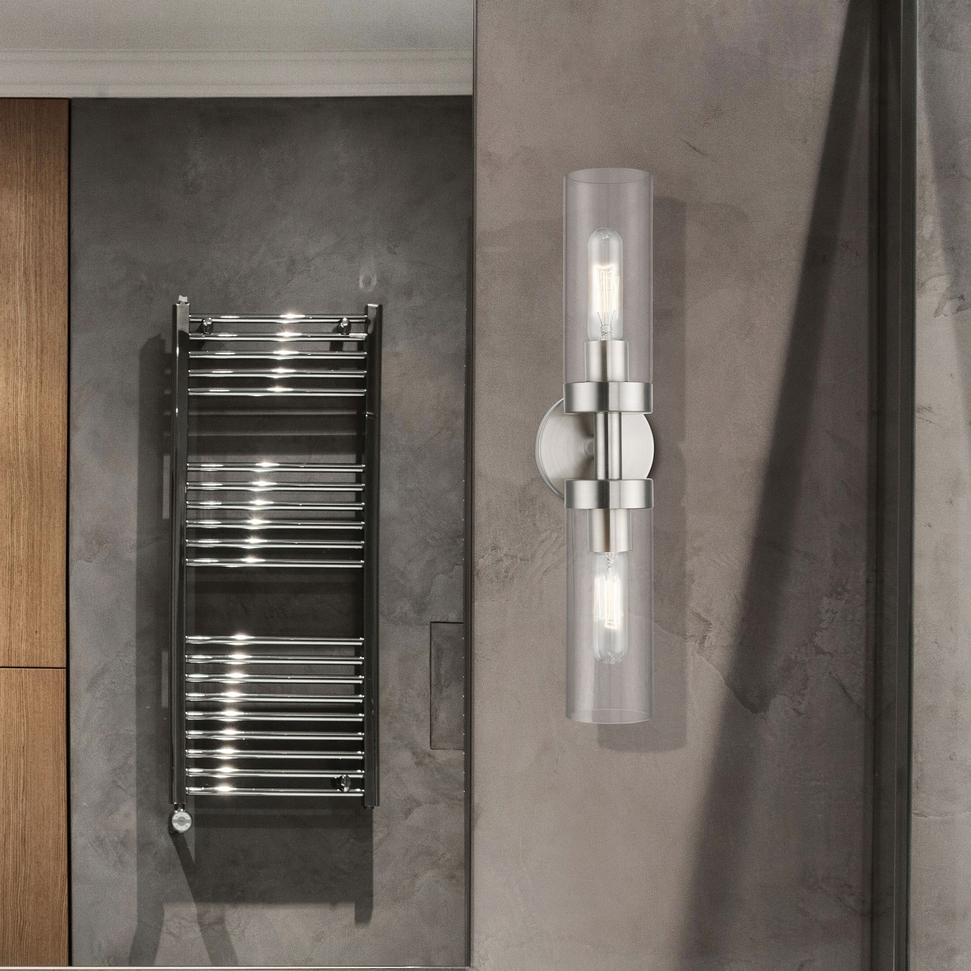 Ludlow 19 1/4" High Brushed Nickel 2-Light Wall Sconce