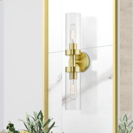 Ludlow 19 1/4" High Satin Brass 2-Light Wall Sconce Ludlow 19 1/4" High Satin Brass 2-Light Wall Sconce
