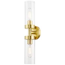 Image5 of Ludlow 19 1/4" High Satin Brass 2-Light Wall Sconce more views