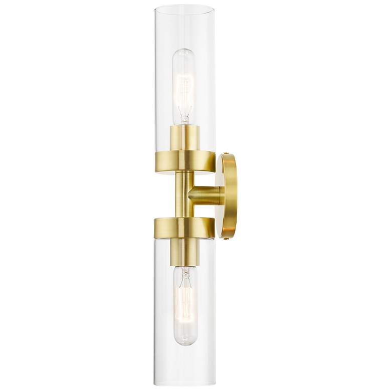 Image 7 Ludlow 19 1/4" High Satin Brass 2-Light Wall Sconce more views