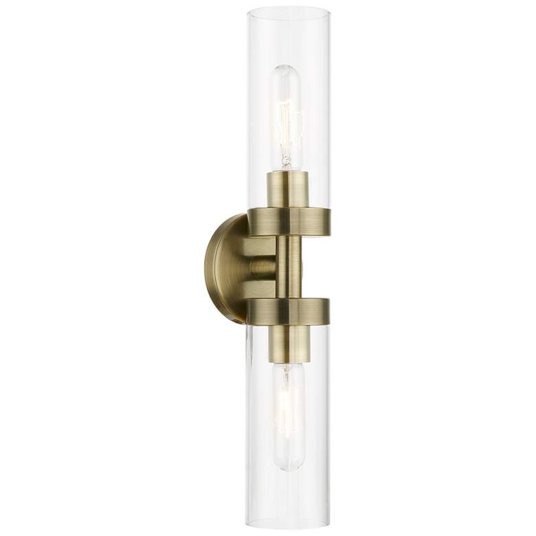 Image 1 Ludlow 2 Light Antique Brass ADA Vanity Sconce