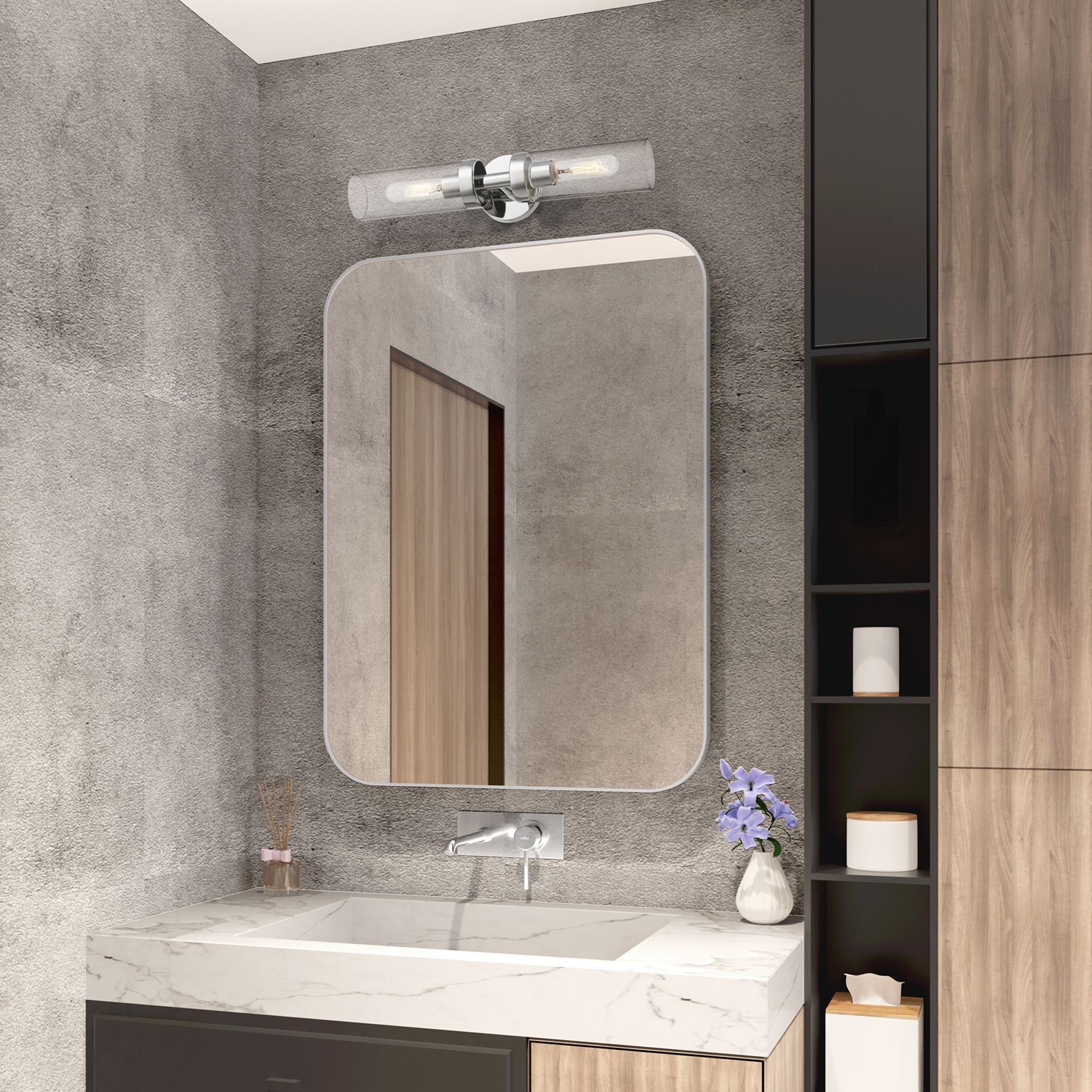 Ludlow 2 Light Polished Chrome ADA Vanity Sconce