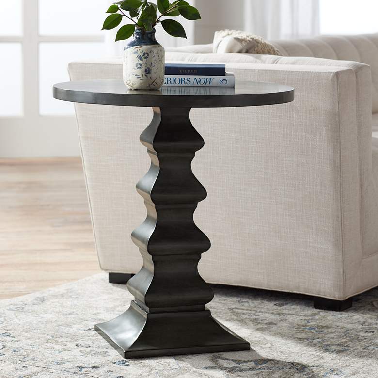 Image 2 Ludlow 28 inch High Gray Slate Accent Table
