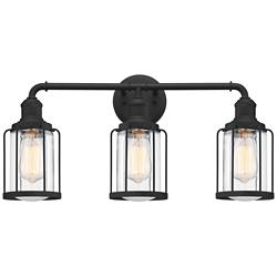 Ludlow 3-Light Earth Black Vanity Light