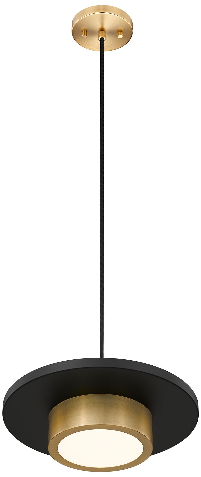 Image 4 Ludo by Z-Lite 12 inch Matte Black + Modern Gold 1 Light Pendant more views