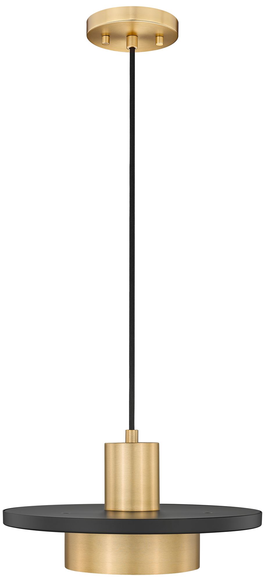 Image 5 Ludo by Z-Lite 12 inch Matte Black + Modern Gold 1 Light Pendant more views