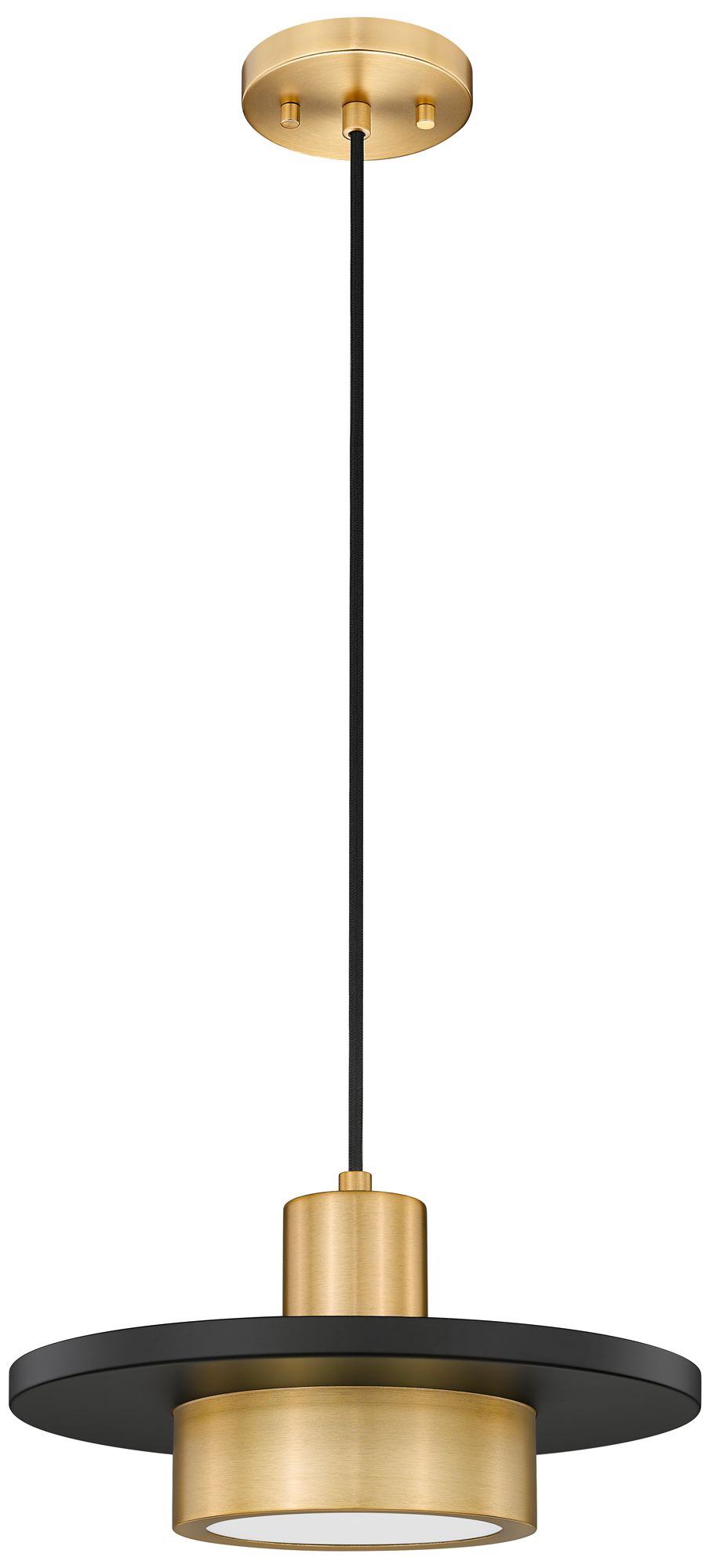 Image 7 Ludo by Z-Lite 12 inch Matte Black + Modern Gold 1 Light Pendant more views