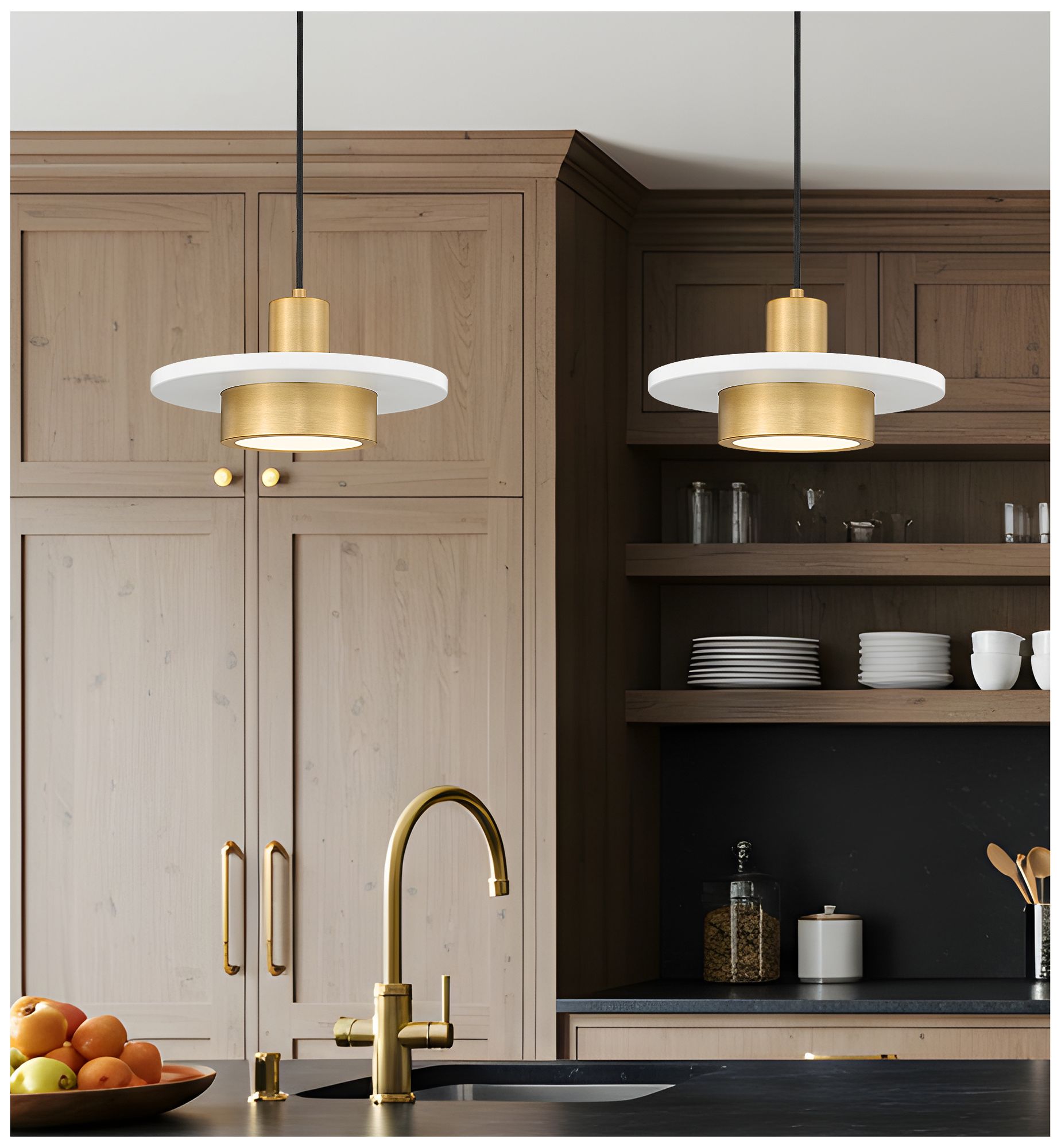 Image 2 Ludo by Z-Lite 12 inch Matte White + Modern Gold 1 Light Pendant more views