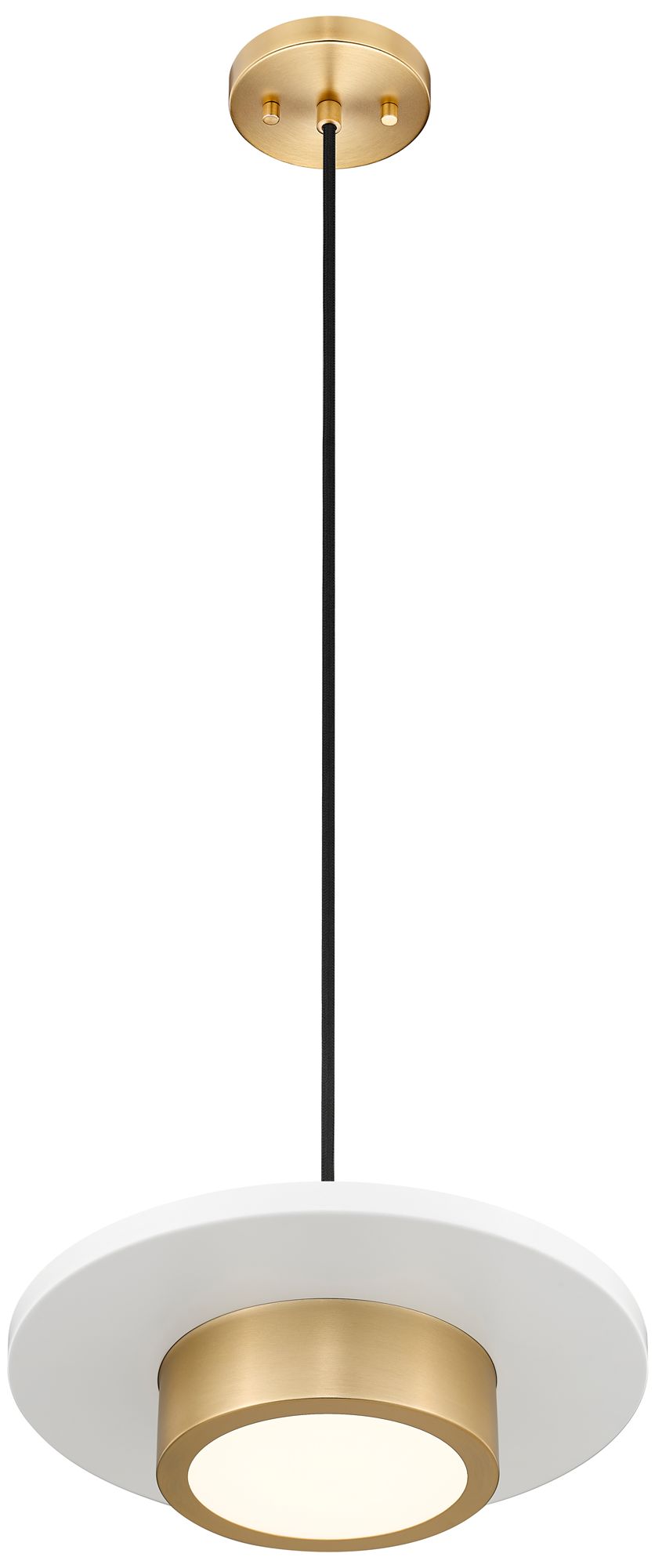 Image 4 Ludo by Z-Lite 12 inch Matte White + Modern Gold 1 Light Pendant more views