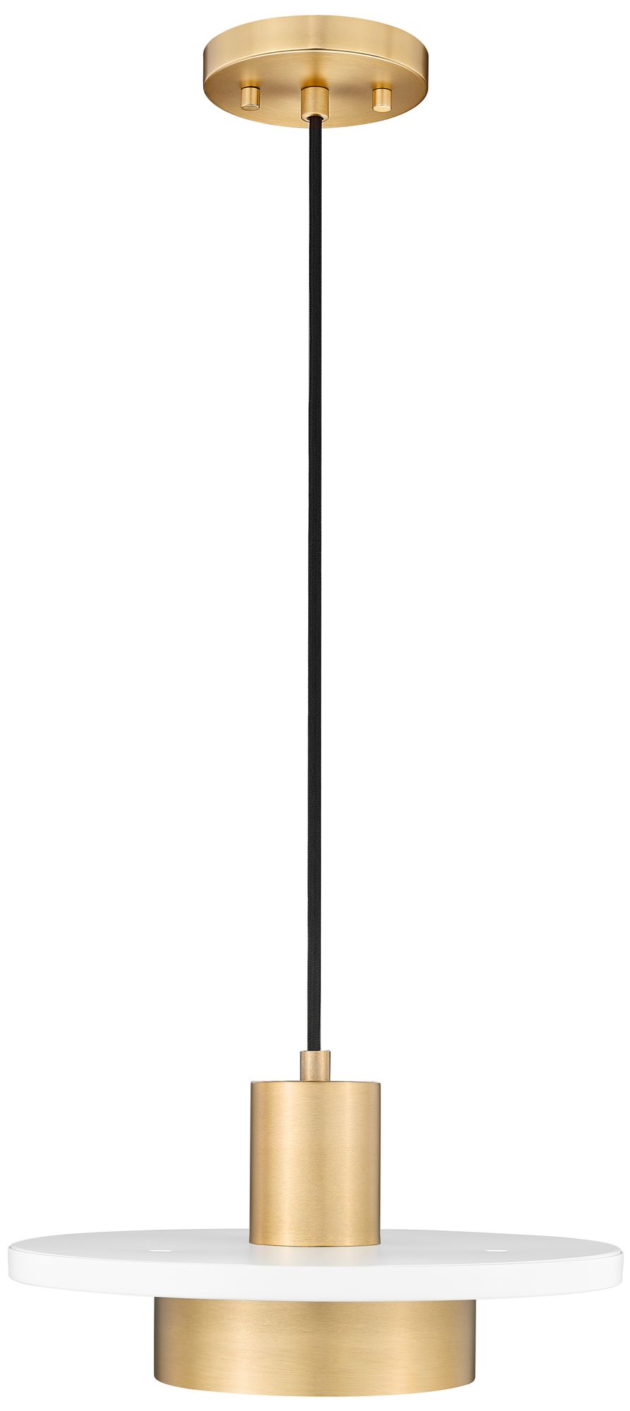 Image 5 Ludo by Z-Lite 12 inch Matte White + Modern Gold 1 Light Pendant more views