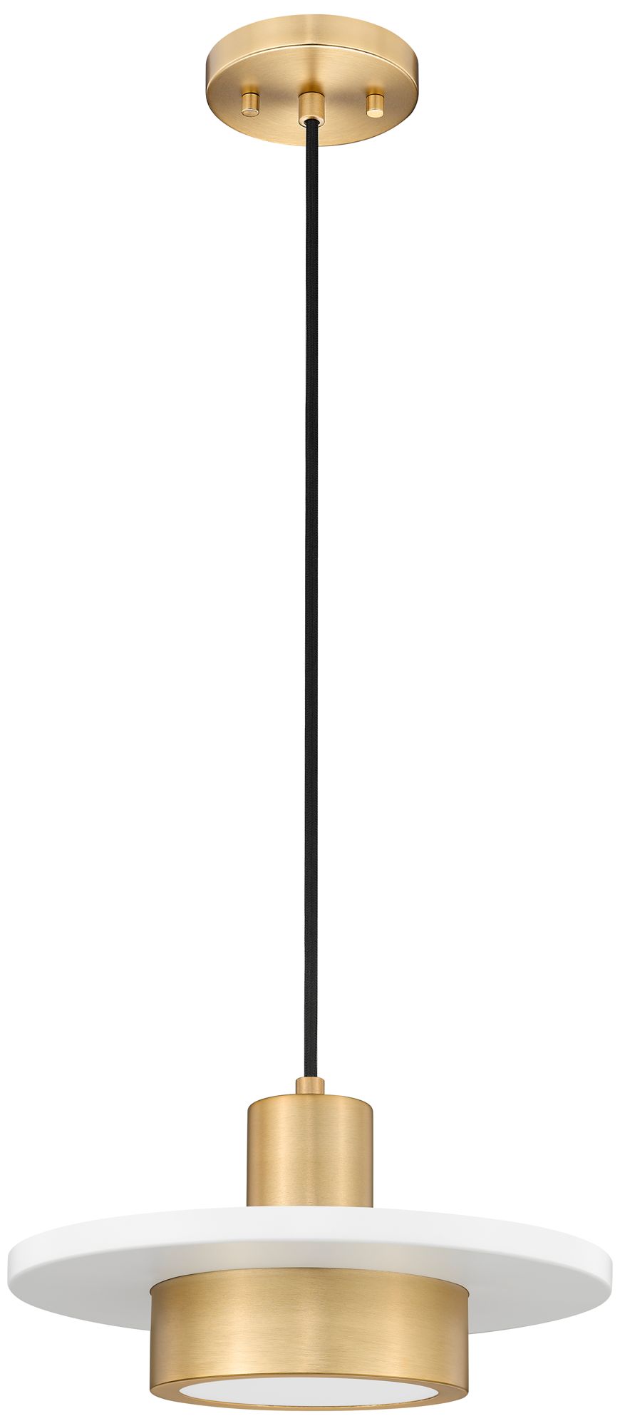 Image 7 Ludo by Z-Lite 12 inch Matte White + Modern Gold 1 Light Pendant more views