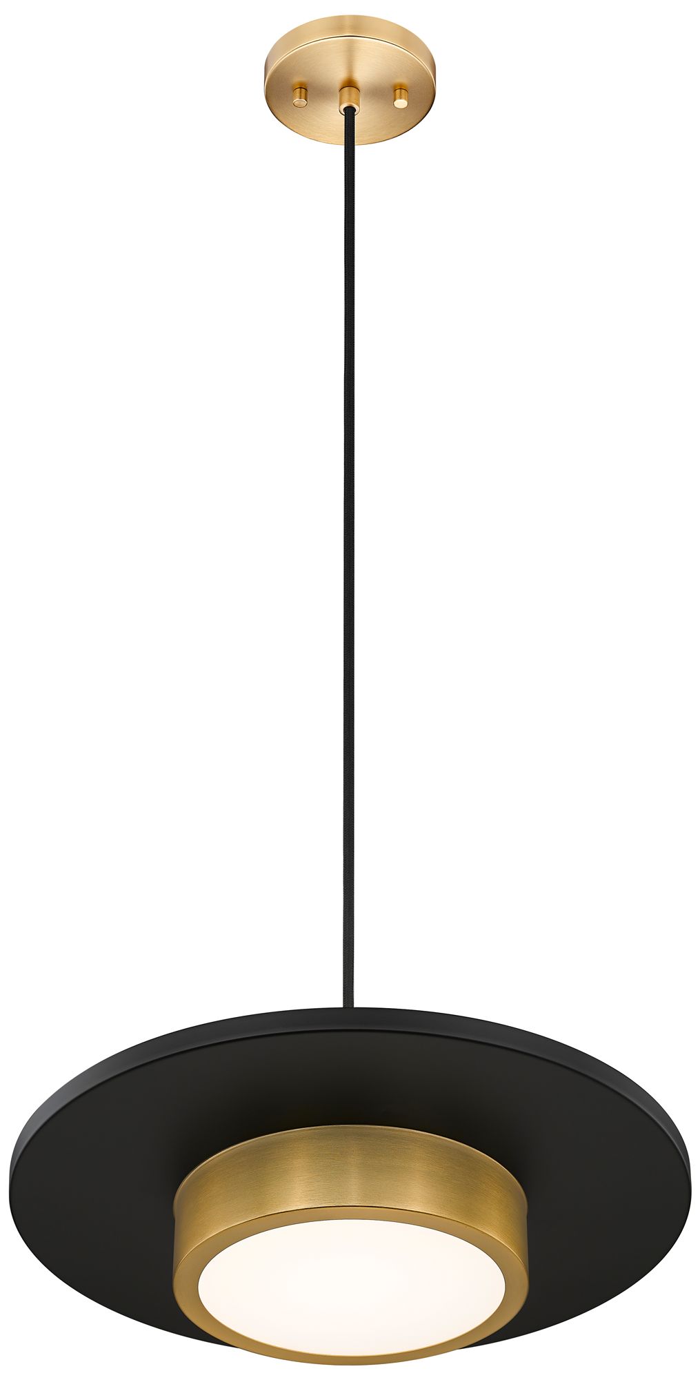 Image 4 Ludo by Z-Lite 16 inch Matte Black + Modern Gold 1 Light Pendant more views