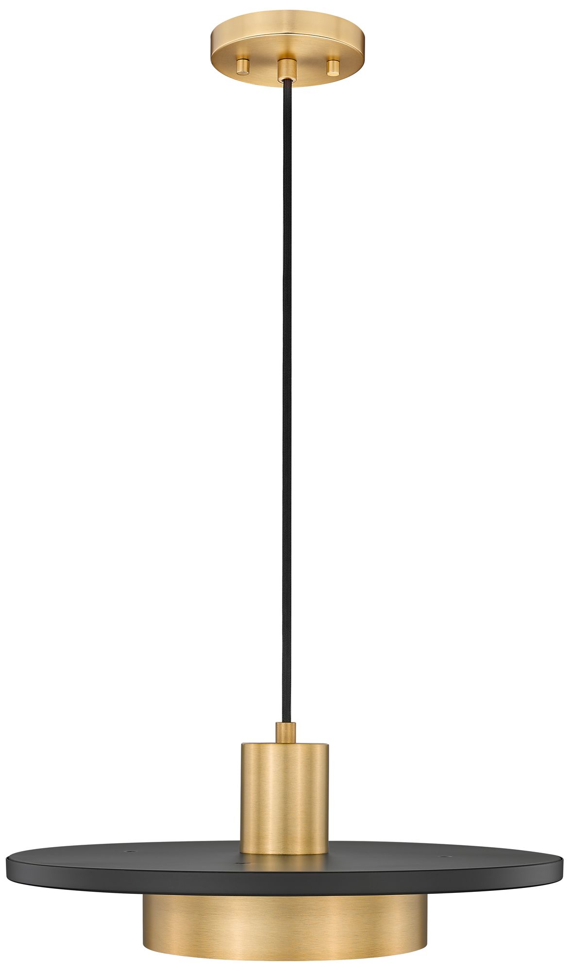 Image 5 Ludo by Z-Lite 16 inch Matte Black + Modern Gold 1 Light Pendant more views