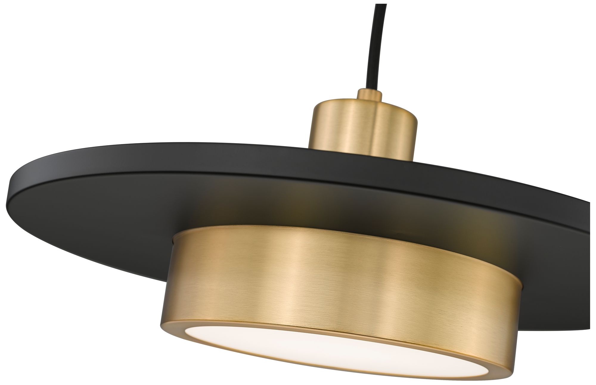 Image 6 Ludo by Z-Lite 16 inch Matte Black + Modern Gold 1 Light Pendant more views