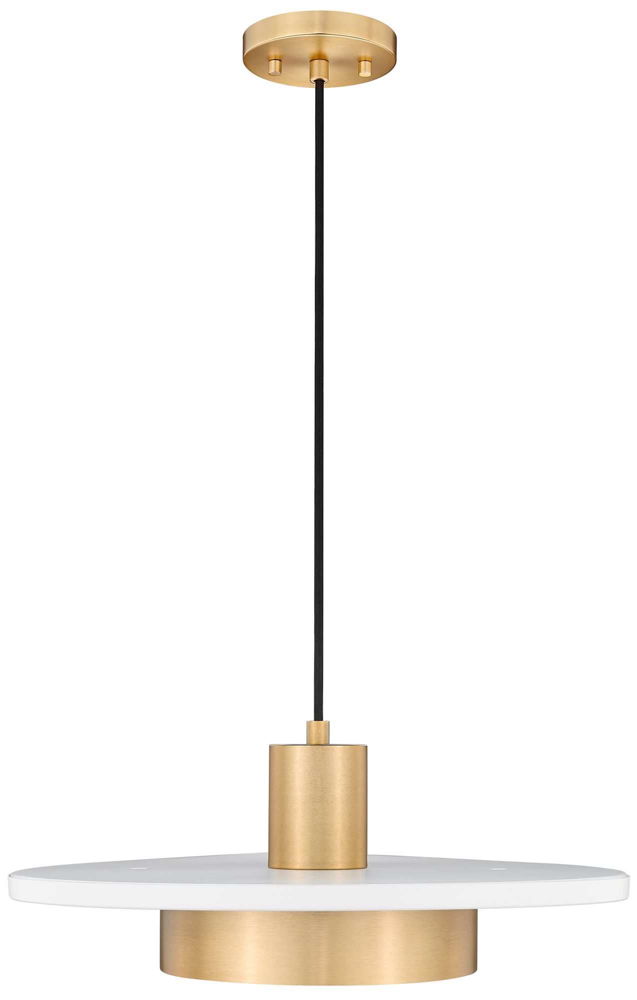 Image 5 Ludo by Z-Lite 16 inch Matte White + Modern Gold 1 Light Pendant more views