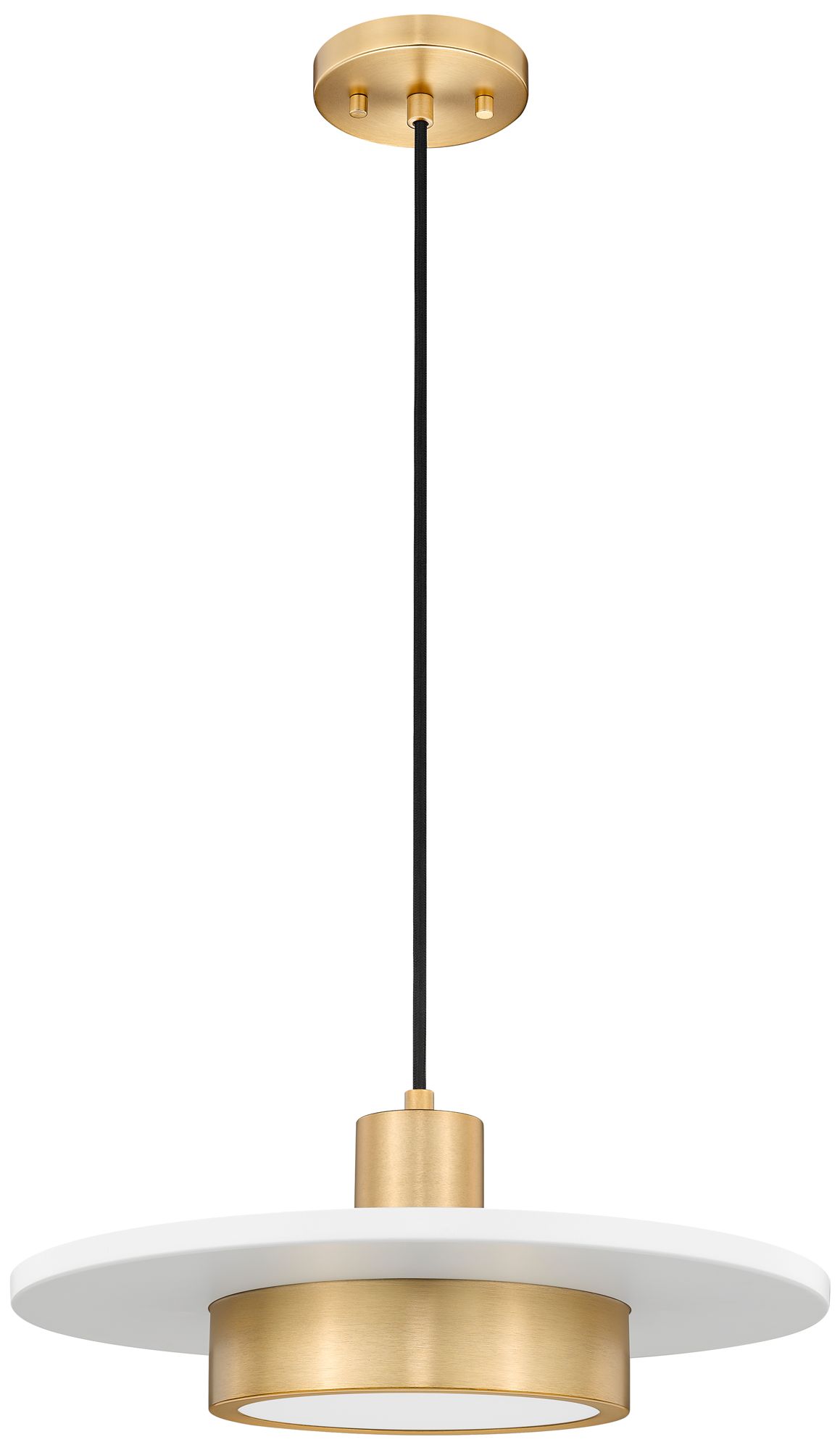 Image 7 Ludo by Z-Lite 16 inch Matte White + Modern Gold 1 Light Pendant more views