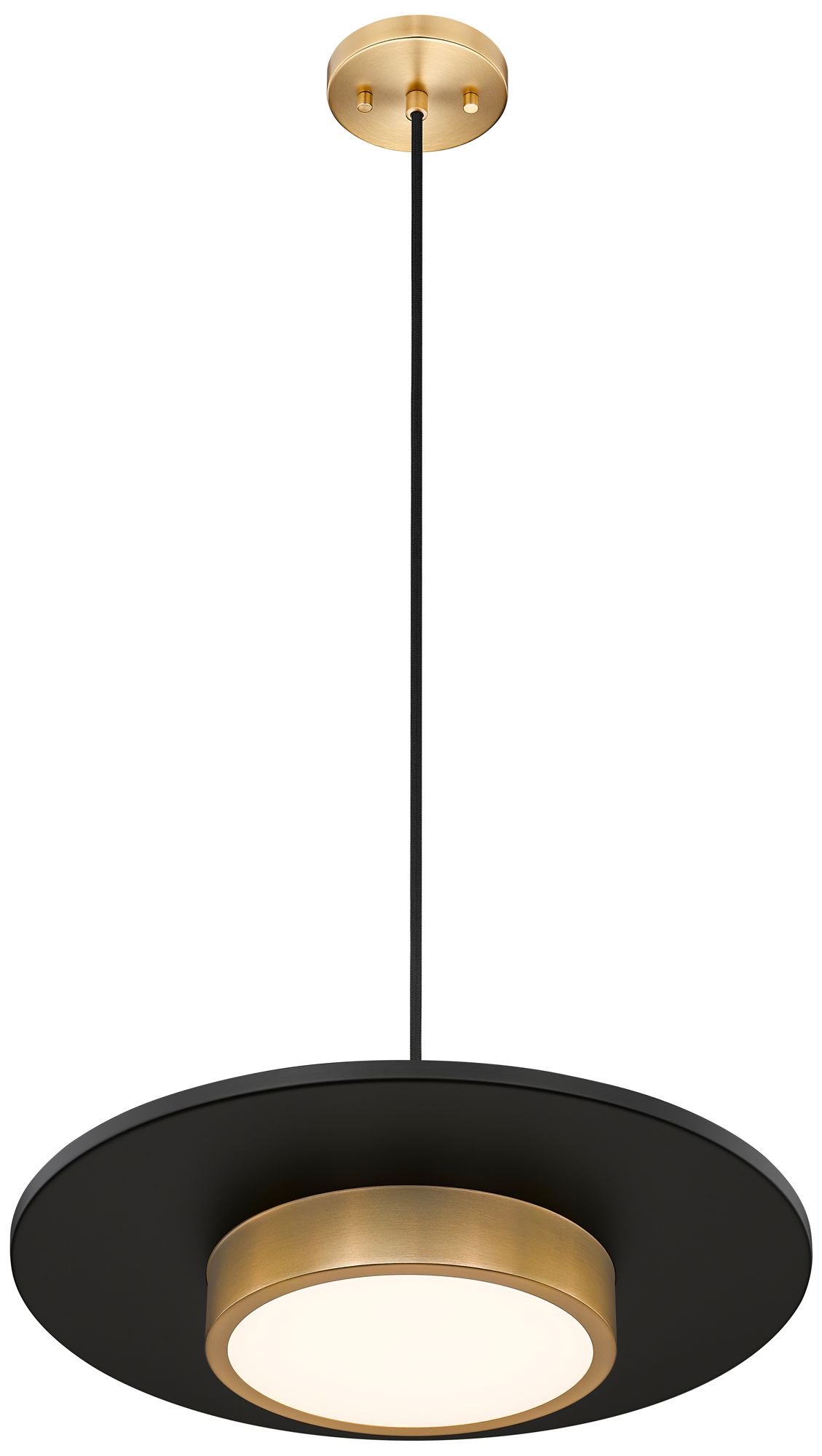 Image 4 Ludo by Z-Lite 20 inch Matte Black + Modern Gold 1 Light Pendant more views