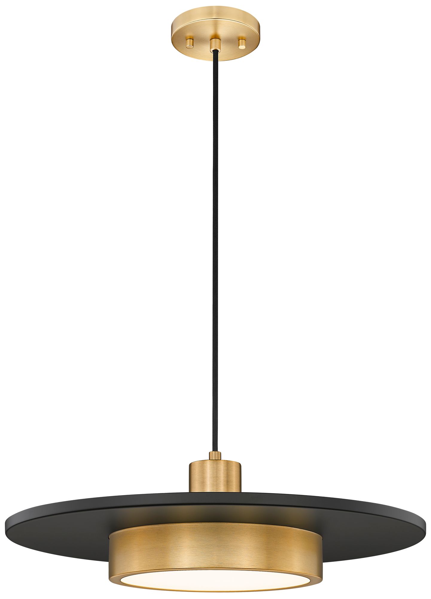 Image 7 Ludo by Z-Lite 20 inch Matte Black + Modern Gold 1 Light Pendant more views