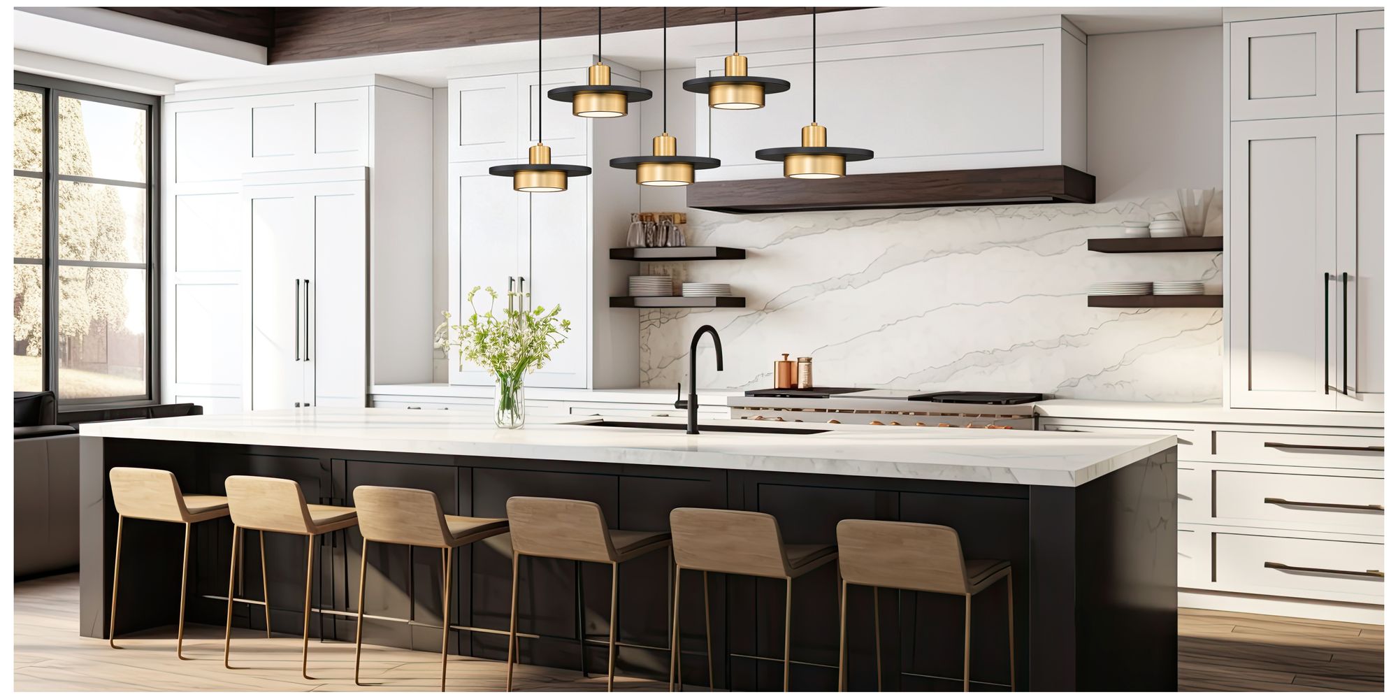 Image 2 Ludo by Z-Lite 51.5 inch Black + Gold 5 Light Linear Chandelier more views