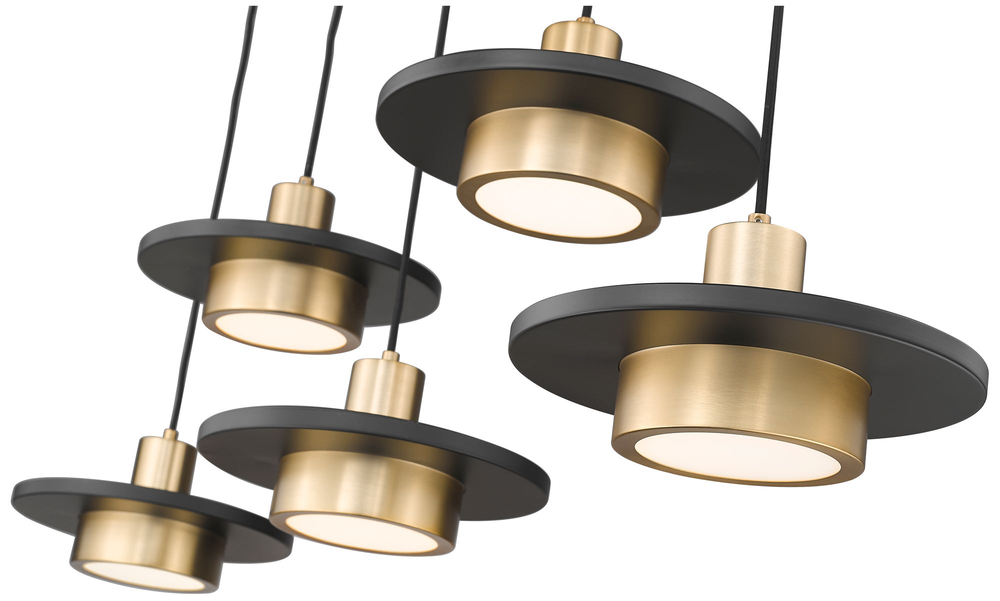 Image 6 Ludo by Z-Lite 51.5 inch Black + Gold 5 Light Linear Chandelier more views