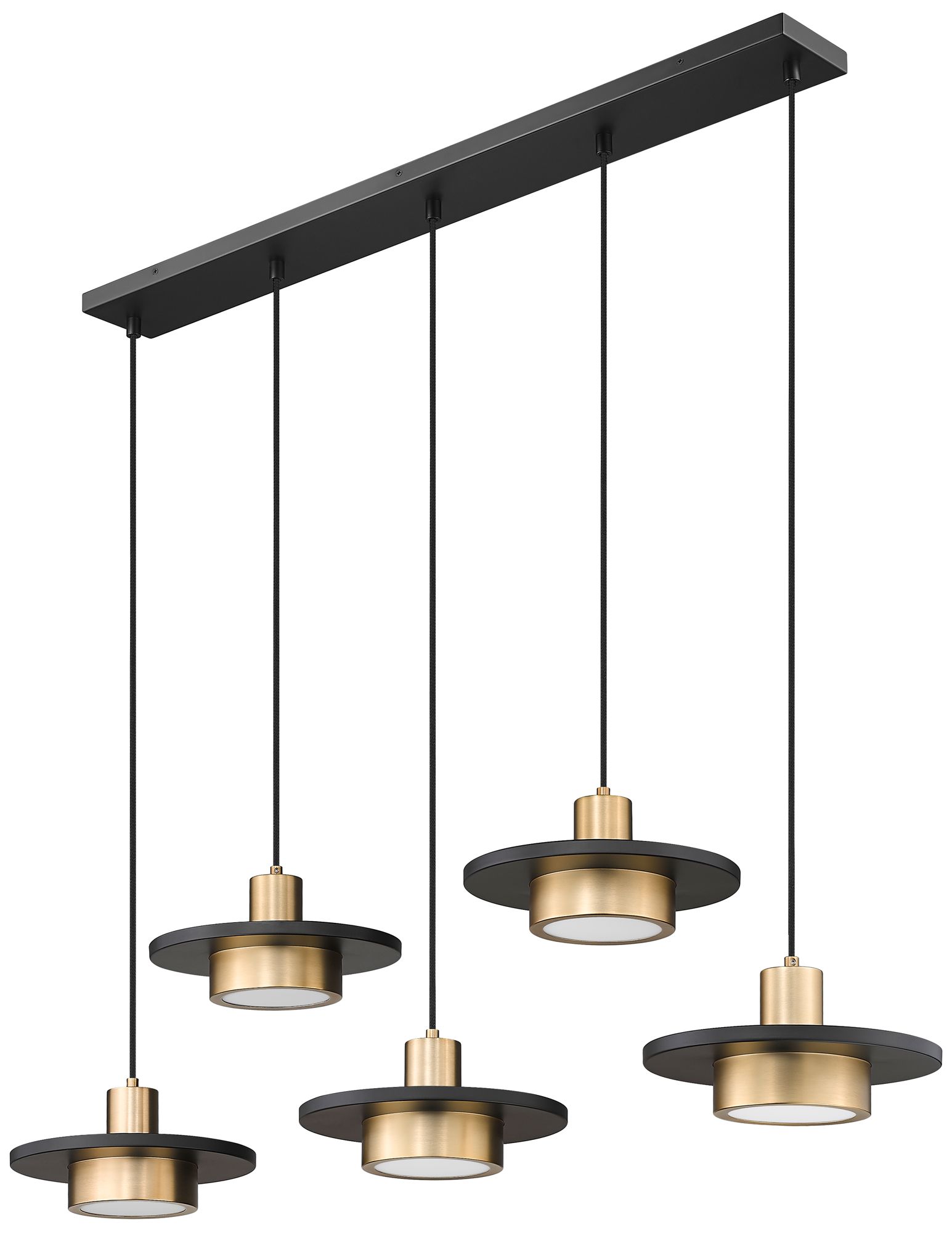 Image 7 Ludo by Z-Lite 51.5 inch Black + Gold 5 Light Linear Chandelier more views