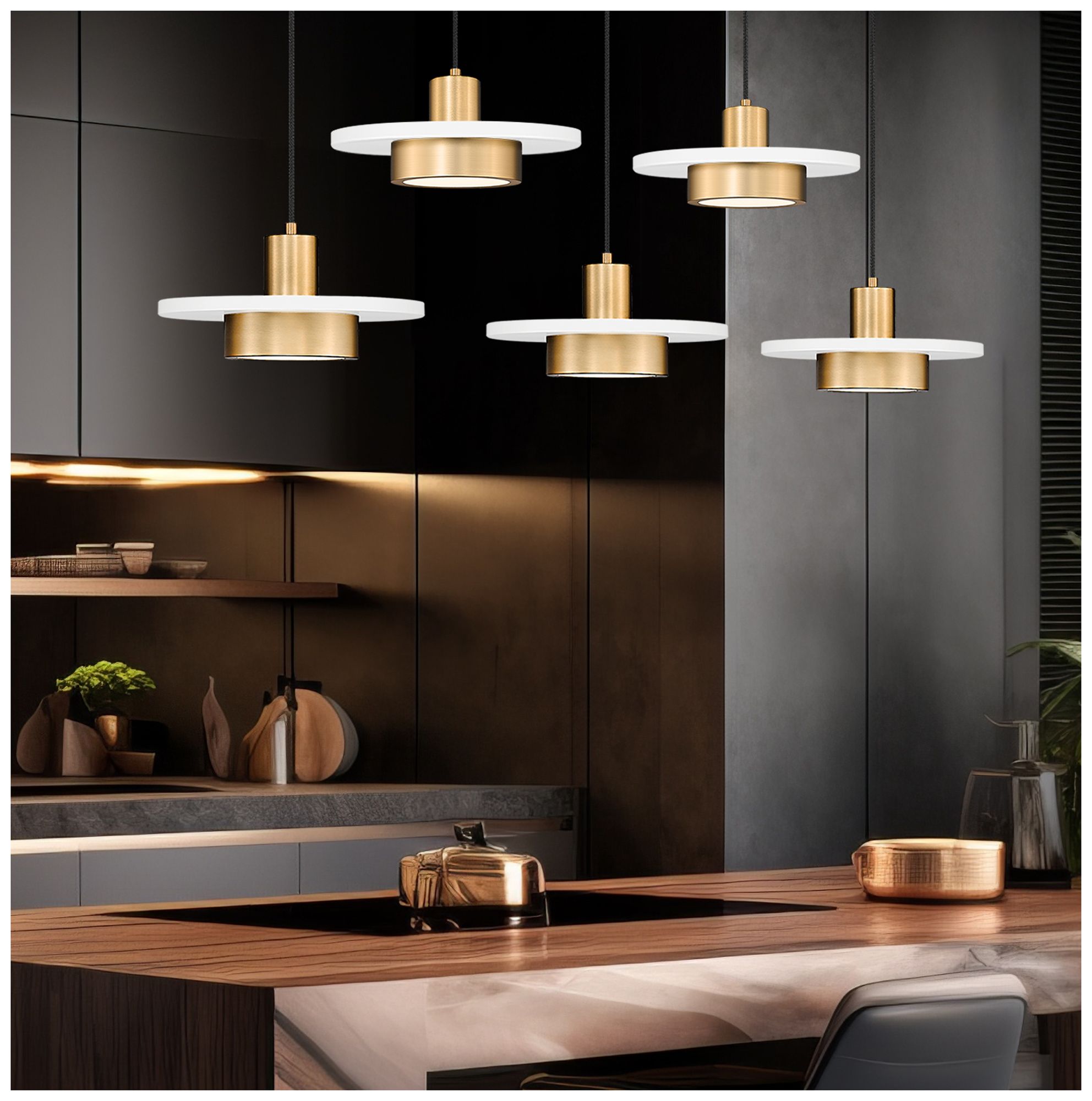 Image 2 Ludo by Z-Lite 51.5 inch White + Gold 5 Light Linear Chandelier more views