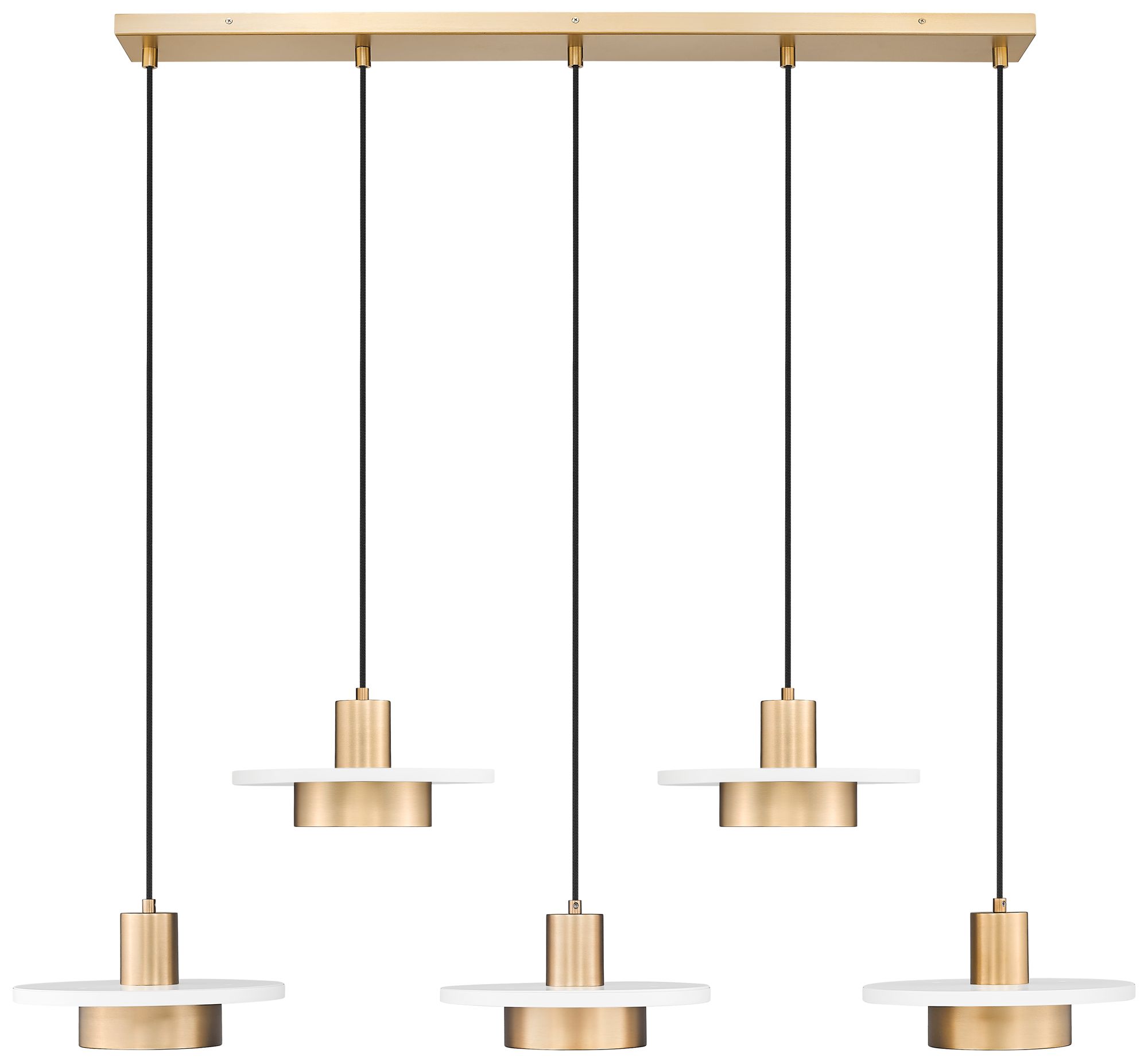 Image 4 Ludo by Z-Lite 51.5 inch White + Gold 5 Light Linear Chandelier more views