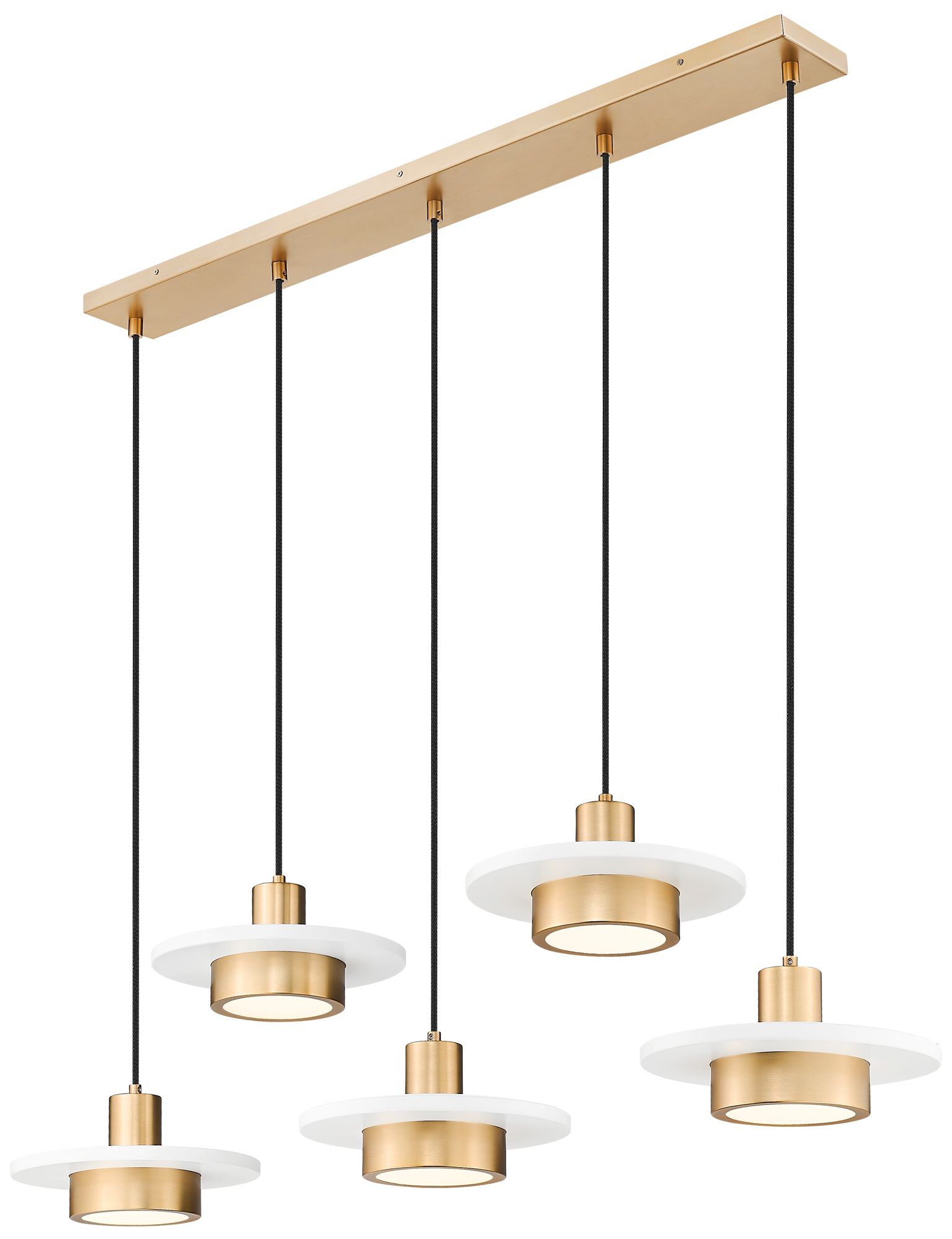 Image 5 Ludo by Z-Lite 51.5 inch White + Gold 5 Light Linear Chandelier more views