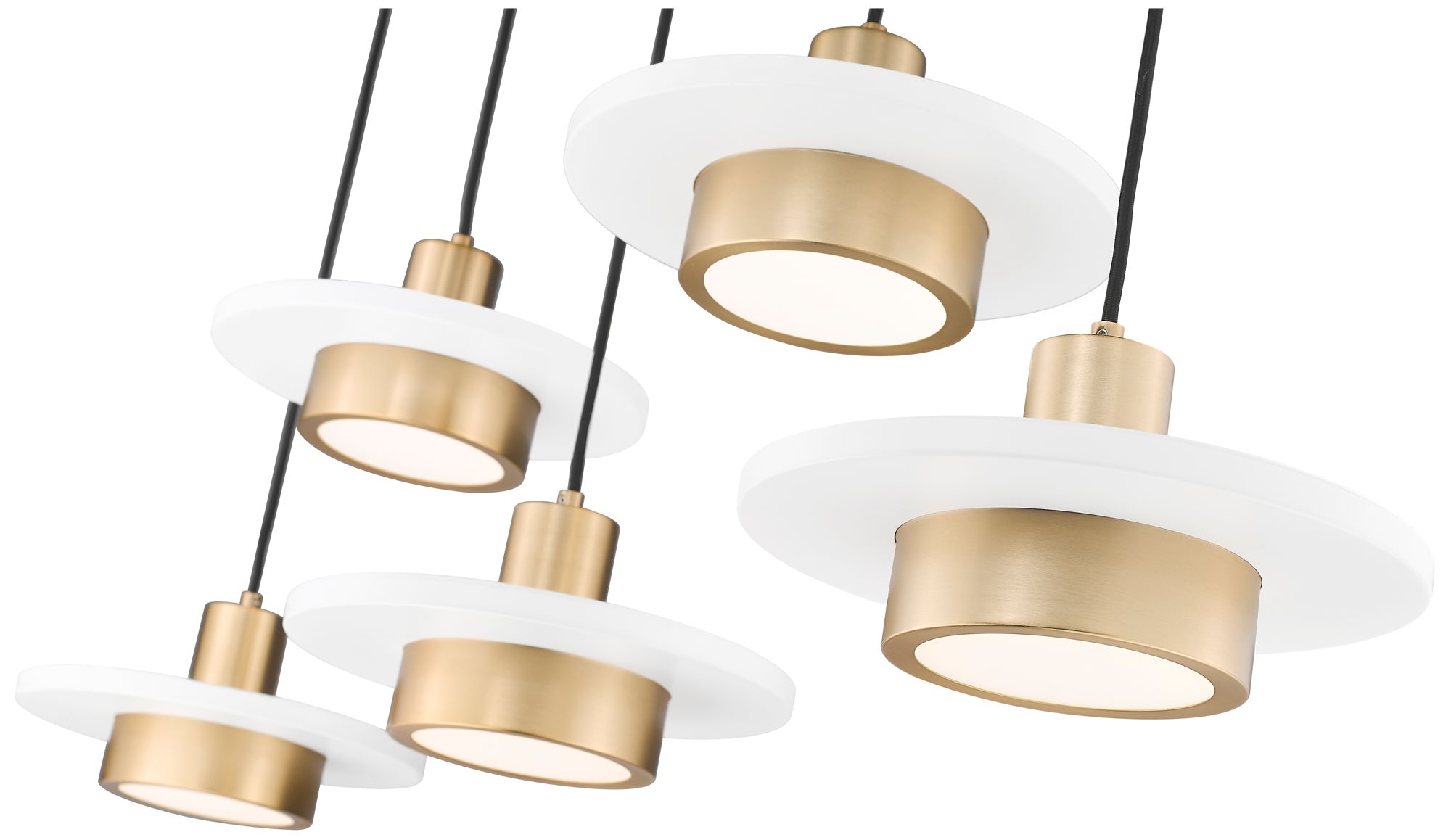Image 6 Ludo by Z-Lite 51.5 inch White + Gold 5 Light Linear Chandelier more views