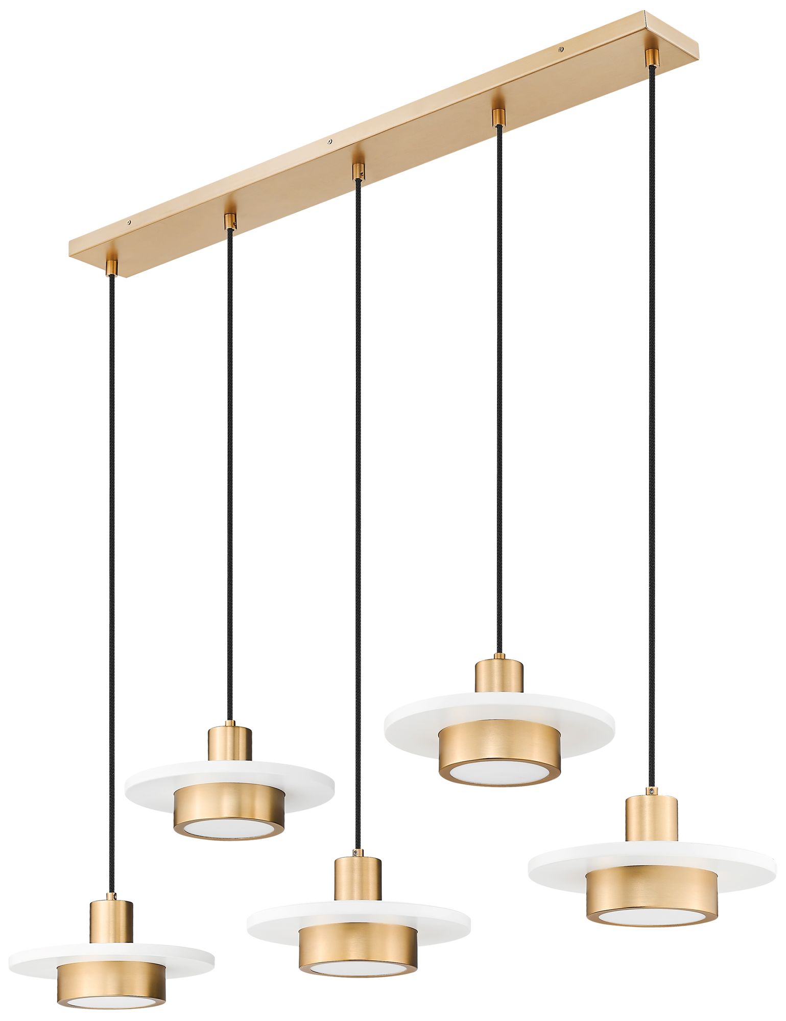 Image 7 Ludo by Z-Lite 51.5 inch White + Gold 5 Light Linear Chandelier more views