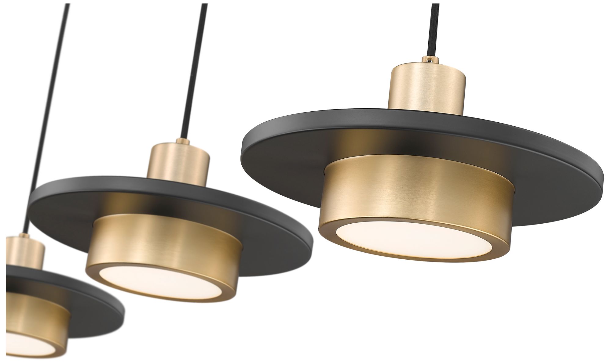 Image 6 Ludo by Z-Lite 52 inch Matte Black + Modern Gold 3 Light Linear Chandelier more views