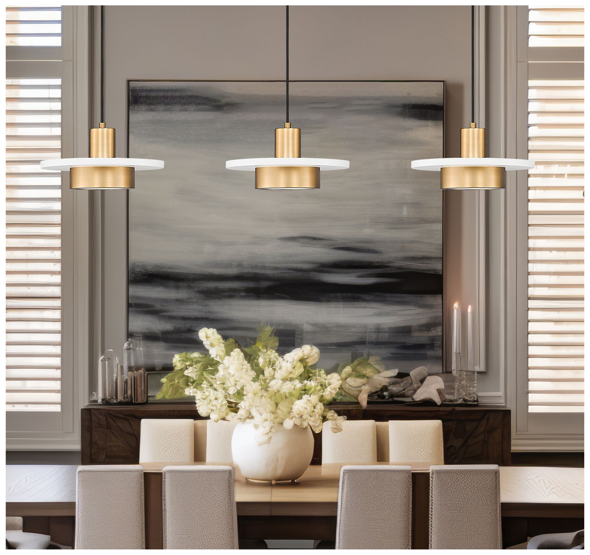 Image 3 Ludo by Z-Lite 52 inch Matte White + Modern Gold 3 Light Linear Chandelier more views